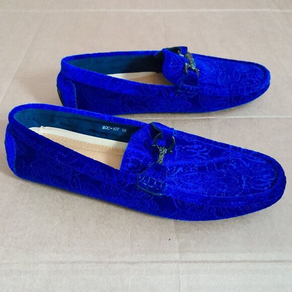 Royal Shoes Men Suede Slip on Dress Blue Formal Size 12 main image 4